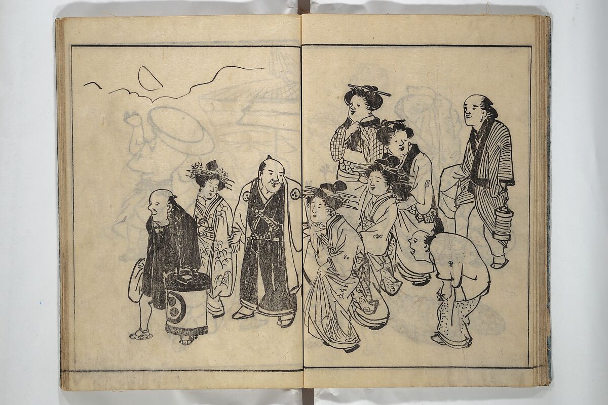 People of Yamato (Japan) Picture Album (Yamato jinbutsu gafu) Second series 倭人物画譜 後編, Yamaguchi Soken 山口素絢 (Japanese, 1759–1818), Woodblock printed book; ink on paper, Japan