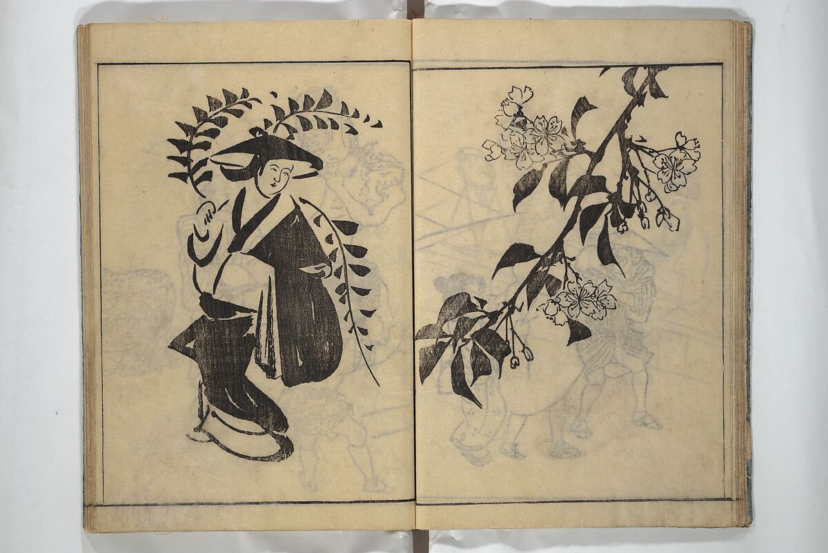 People of Yamato (Japan) Picture Album (Yamato jinbutsu gafu) Second series 倭人物画譜 後編, Yamaguchi Soken 山口素絢 (Japanese, 1759–1818), Woodblock printed book; ink on paper, Japan