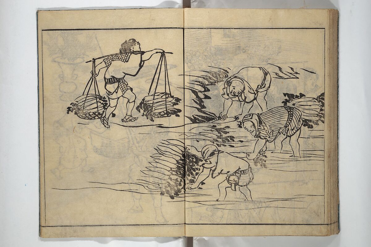 People of Yamato (Japan) Picture Album (Yamato jinbutsu gafu) Second series 倭人物画譜 後編, Yamaguchi Soken 山口素絢 (Japanese, 1759–1818), Woodblock printed book; ink on paper, Japan