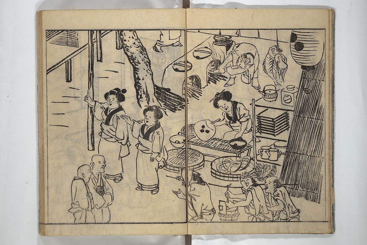 People of Yamato (Japan) Picture Album (Yamato jinbutsu gafu) Second series 倭人物画譜 後編, Yamaguchi Soken 山口素絢 (Japanese, 1759–1818), Woodblock printed book; ink on paper, Japan