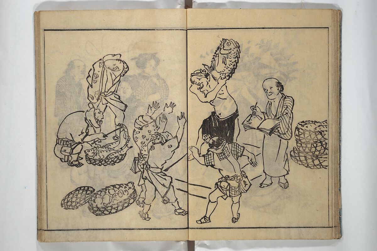People of Yamato (Japan) Picture Album (Yamato jinbutsu gafu) Second series 倭人物画譜 後編, Yamaguchi Soken 山口素絢 (Japanese, 1759–1818), Woodblock printed book; ink on paper, Japan
