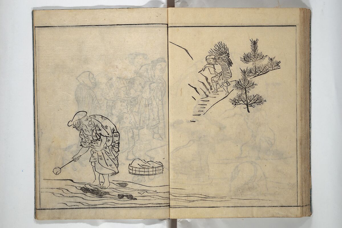 People of Yamato (Japan) Picture Album (Yamato jinbutsu gafu) Second series 倭人物画譜 後編, Yamaguchi Soken 山口素絢 (Japanese, 1759–1818), Woodblock printed book; ink on paper, Japan