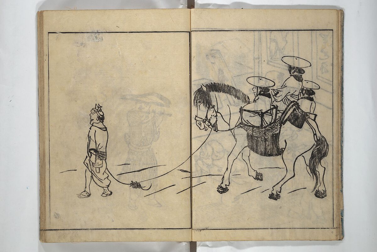 People of Yamato (Japan) Picture Album (Yamato jinbutsu gafu) Second series 倭人物画譜 後編, Yamaguchi Soken 山口素絢 (Japanese, 1759–1818), Woodblock printed book; ink on paper, Japan