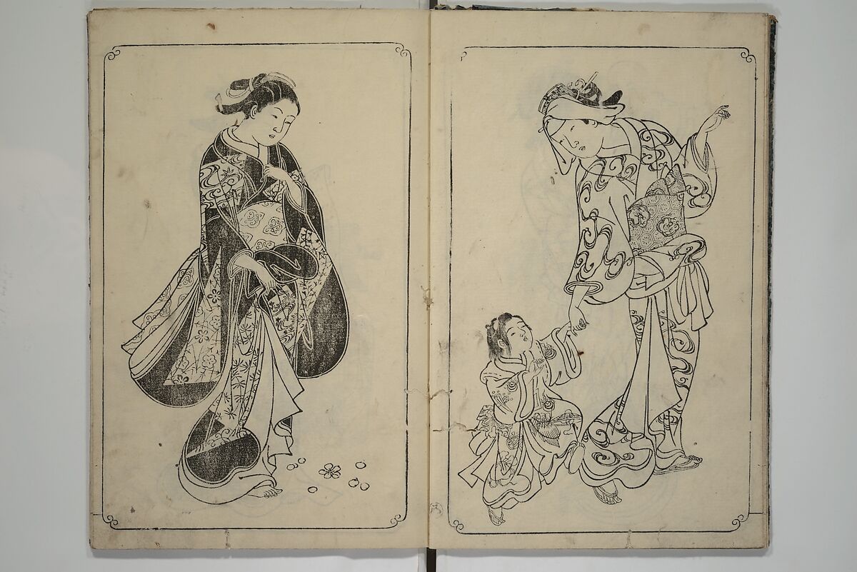 Picture Book of Mount Asaka (Ehon asakayama) 絵本浅香山, Nishikawa Sukenobu 西川祐信 (Japanese, 1671–1750), Woodblock printed book; ink on paper, Japan