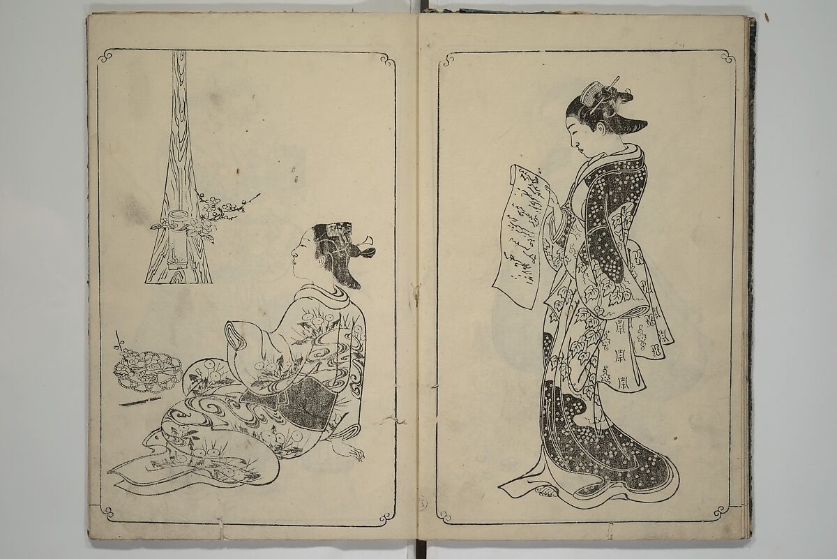 Picture Book of Mount Asaka (Ehon asakayama) 絵本浅香山, Nishikawa Sukenobu 西川祐信 (Japanese, 1671–1750), Woodblock printed book; ink on paper, Japan