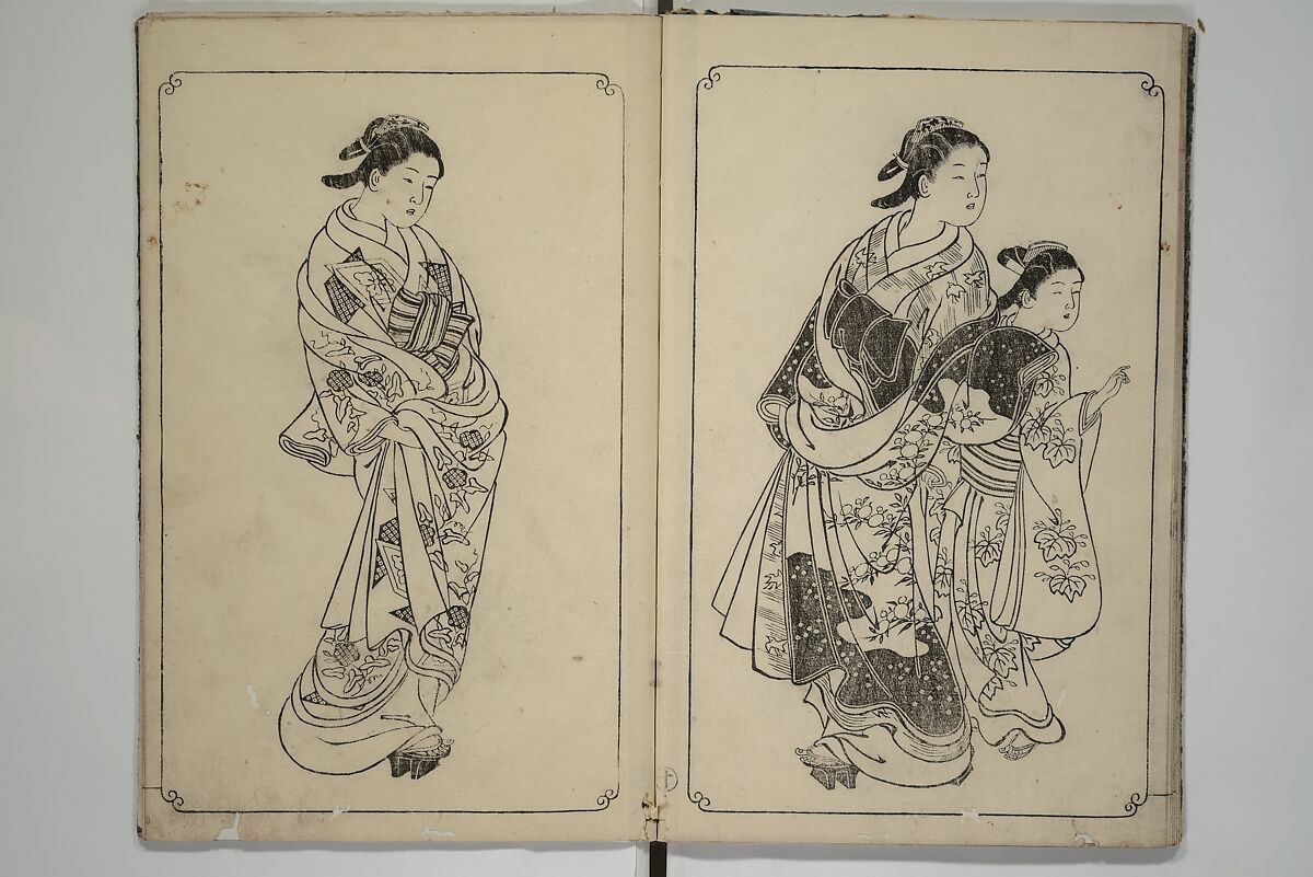 Picture Book of Mount Asaka (Ehon asakayama) 絵本浅香山, Nishikawa Sukenobu 西川祐信 (Japanese, 1671–1750), Woodblock printed book; ink on paper, Japan