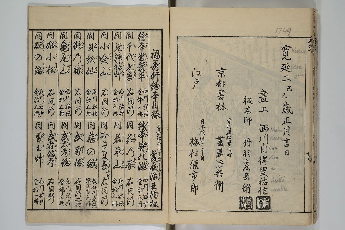 Picture Book of Ogura Hill (Ehon ogurayama) 絵本小倉山, Nishikawa Sukenobu 西川祐信 (Japanese, 1671–1750), Set of three woodblock-printed books bound as one volume; ink on paper, Japan