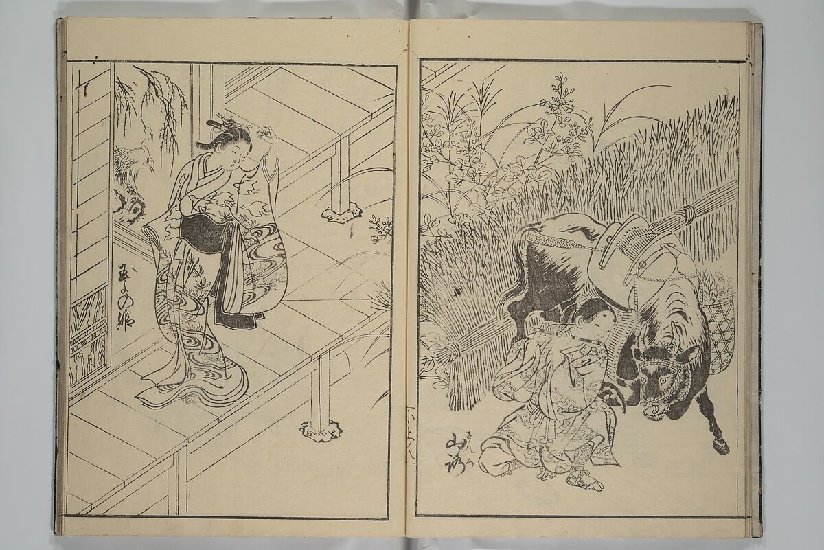 Picture Book of Komatsubara (Ehon komatsubara) 絵本小松原, Nishikawa Sukenobu 西川祐信 (Japanese, 1671–1750), Woodblock-printed book; ink on paper, Japan