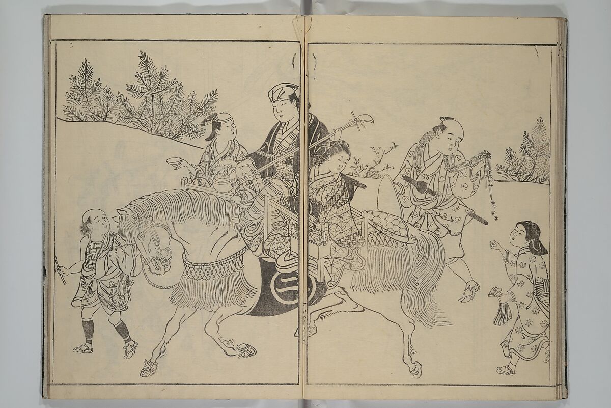 Picture Book of Komatsubara (Ehon komatsubara) 絵本小松原, Nishikawa Sukenobu 西川祐信 (Japanese, 1671–1750), Woodblock-printed book; ink on paper, Japan