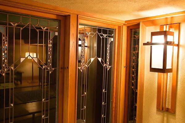 Living Room from the Francis W. Little House: Windows and paneling, Frank Lloyd Wright (American, Richland Center, Wisconsin 1867–1959 Phoenix, Arizona), Oak, leaded glass, American