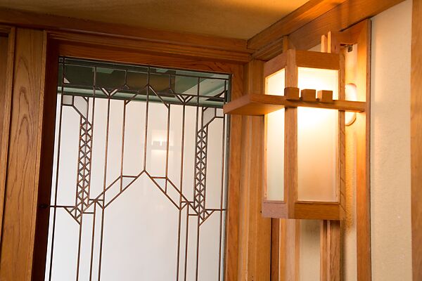 Living Room from the Francis W. Little House: Windows and paneling, Frank Lloyd Wright (American, Richland Center, Wisconsin 1867–1959 Phoenix, Arizona), Oak, leaded glass, American