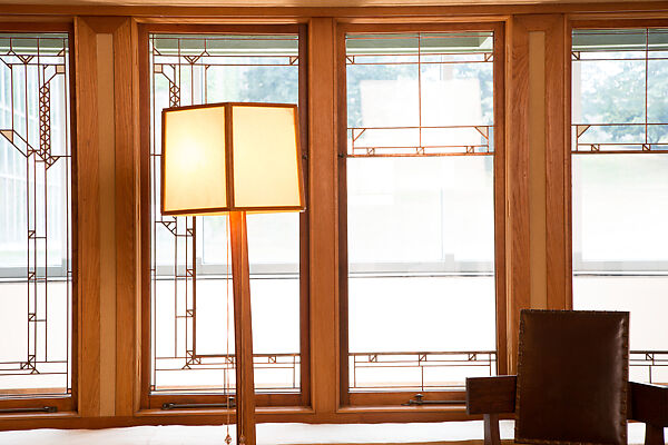 Living Room from the Francis W. Little House: Windows and paneling, Frank Lloyd Wright (American, Richland Center, Wisconsin 1867–1959 Phoenix, Arizona), Oak, leaded glass, American