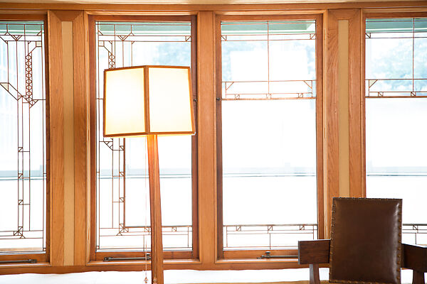 Living Room from the Francis W. Little House: Windows and paneling, Frank Lloyd Wright (American, Richland Center, Wisconsin 1867–1959 Phoenix, Arizona), Oak, leaded glass, American