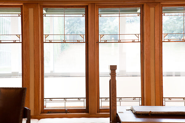 Living Room from the Francis W. Little House: Windows and paneling, Frank Lloyd Wright (American, Richland Center, Wisconsin 1867–1959 Phoenix, Arizona), Oak, leaded glass, American