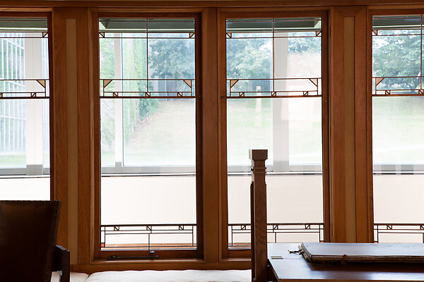 Living Room from the Francis W. Little House: Windows and paneling, Frank Lloyd Wright (American, Richland Center, Wisconsin 1867–1959 Phoenix, Arizona), Oak, leaded glass, American