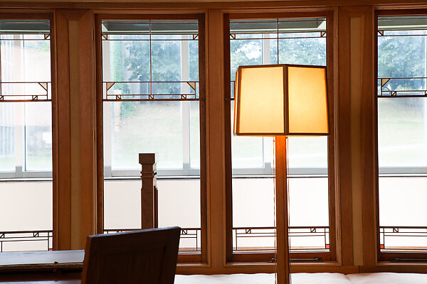 Living Room from the Francis W. Little House: Windows and paneling, Frank Lloyd Wright (American, Richland Center, Wisconsin 1867–1959 Phoenix, Arizona), Oak, leaded glass, American