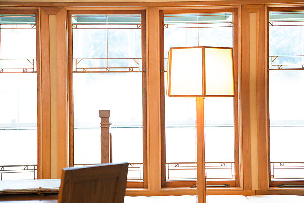 Living Room from the Francis W. Little House: Windows and paneling, Frank Lloyd Wright (American, Richland Center, Wisconsin 1867–1959 Phoenix, Arizona), Oak, leaded glass, American