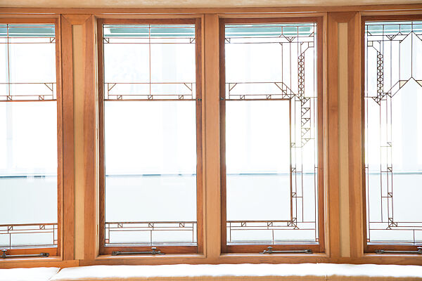 Living Room from the Francis W. Little House: Windows and paneling, Frank Lloyd Wright (American, Richland Center, Wisconsin 1867–1959 Phoenix, Arizona), Oak, leaded glass, American