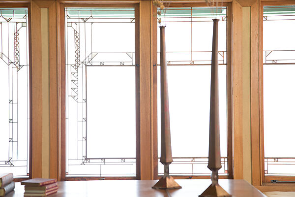 Living Room from the Francis W. Little House: Windows and paneling, Frank Lloyd Wright (American, Richland Center, Wisconsin 1867–1959 Phoenix, Arizona), Oak, leaded glass, American