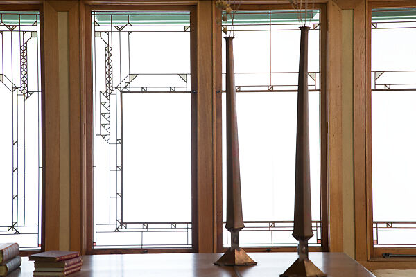 Living Room from the Francis W. Little House: Windows and paneling, Frank Lloyd Wright (American, Richland Center, Wisconsin 1867–1959 Phoenix, Arizona), Oak, leaded glass, American