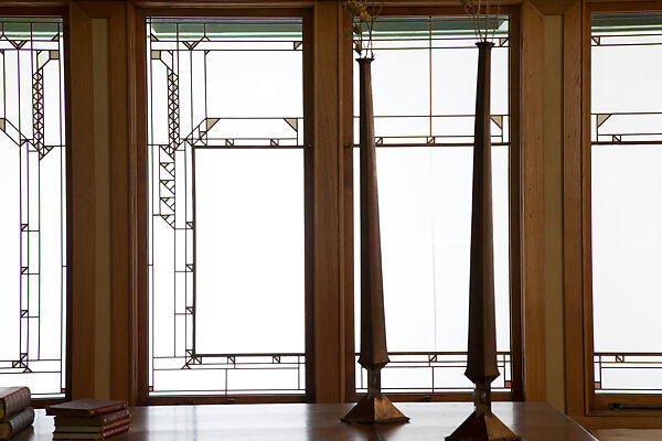 Living Room from the Francis W. Little House: Windows and paneling, Frank Lloyd Wright (American, Richland Center, Wisconsin 1867–1959 Phoenix, Arizona), Oak, leaded glass, American