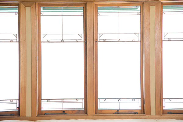Living Room from the Francis W. Little House: Windows and paneling, Frank Lloyd Wright (American, Richland Center, Wisconsin 1867–1959 Phoenix, Arizona), Oak, leaded glass, American