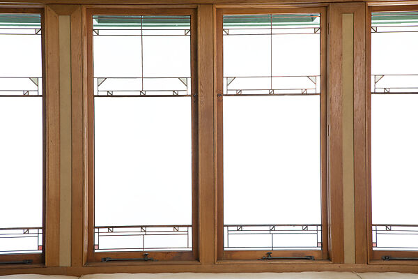 Living Room from the Francis W. Little House: Windows and paneling, Frank Lloyd Wright (American, Richland Center, Wisconsin 1867–1959 Phoenix, Arizona), Oak, leaded glass, American