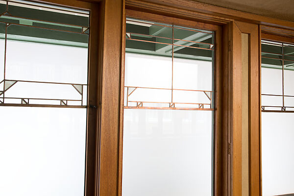 Living Room from the Francis W. Little House: Windows and paneling, Frank Lloyd Wright (American, Richland Center, Wisconsin 1867–1959 Phoenix, Arizona), Oak, leaded glass, American
