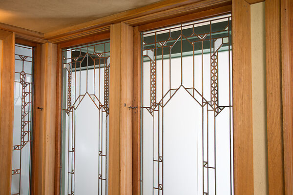 Living Room from the Francis W. Little House: Windows and paneling, Frank Lloyd Wright (American, Richland Center, Wisconsin 1867–1959 Phoenix, Arizona), Oak, leaded glass, American