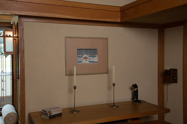 Living Room from the Francis W. Little House: Windows and paneling, Frank Lloyd Wright (American, Richland Center, Wisconsin 1867–1959 Phoenix, Arizona), Oak, leaded glass, American
