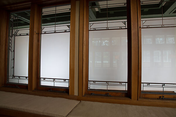 Living Room from the Francis W. Little House: Windows and paneling, Frank Lloyd Wright (American, Richland Center, Wisconsin 1867–1959 Phoenix, Arizona), Oak, leaded glass, American