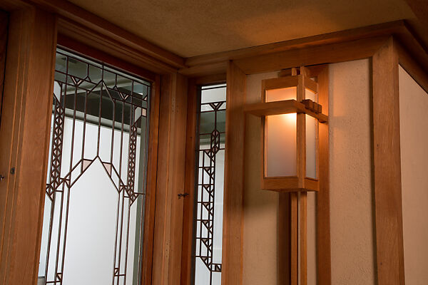 Living Room from the Francis W. Little House: Windows and paneling, Frank Lloyd Wright (American, Richland Center, Wisconsin 1867–1959 Phoenix, Arizona), Oak, leaded glass, American