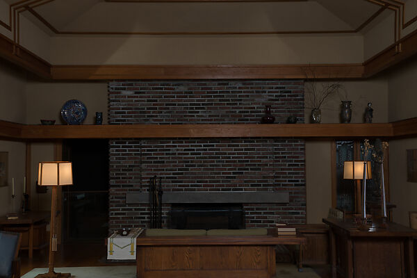 Living Room from the Francis W. Little House: Windows and paneling, Frank Lloyd Wright (American, Richland Center, Wisconsin 1867–1959 Phoenix, Arizona), Oak, leaded glass, American