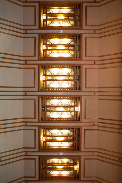 Living Room from the Francis W. Little House: Windows and paneling, Frank Lloyd Wright (American, Richland Center, Wisconsin 1867–1959 Phoenix, Arizona), Oak, leaded glass, American