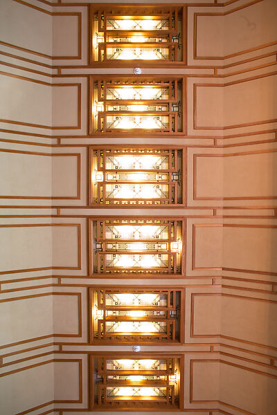 Living Room from the Francis W. Little House: Windows and paneling, Frank Lloyd Wright (American, Richland Center, Wisconsin 1867–1959 Phoenix, Arizona), Oak, leaded glass, American