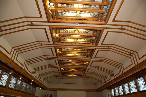Living Room from the Francis W. Little House: Windows and paneling, Frank Lloyd Wright (American, Richland Center, Wisconsin 1867–1959 Phoenix, Arizona), Oak, leaded glass, American