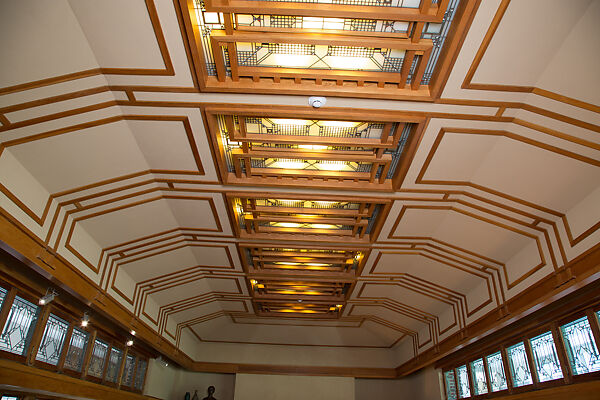 Living Room from the Francis W. Little House: Windows and paneling, Frank Lloyd Wright (American, Richland Center, Wisconsin 1867–1959 Phoenix, Arizona), Oak, leaded glass, American