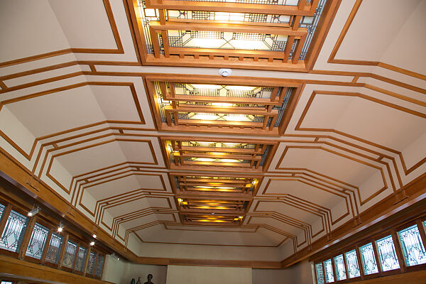 Living Room from the Francis W. Little House: Windows and paneling, Frank Lloyd Wright (American, Richland Center, Wisconsin 1867–1959 Phoenix, Arizona), Oak, leaded glass, American