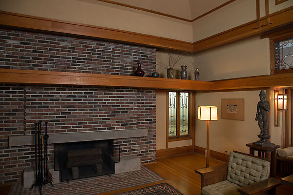 Living Room from the Francis W. Little House: Windows and paneling, Frank Lloyd Wright (American, Richland Center, Wisconsin 1867–1959 Phoenix, Arizona), Oak, leaded glass, American