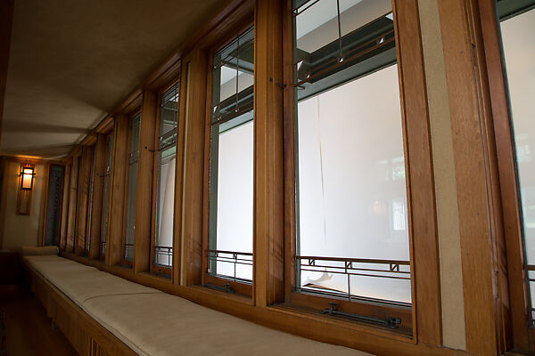 Living Room from the Francis W. Little House: Windows and paneling, Frank Lloyd Wright (American, Richland Center, Wisconsin 1867–1959 Phoenix, Arizona), Oak, leaded glass, American