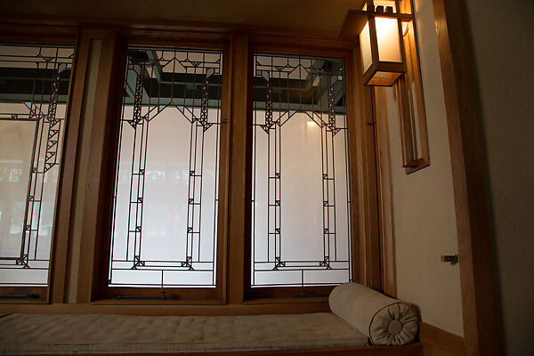 Living Room from the Francis W. Little House: Windows and paneling, Frank Lloyd Wright (American, Richland Center, Wisconsin 1867–1959 Phoenix, Arizona), Oak, leaded glass, American