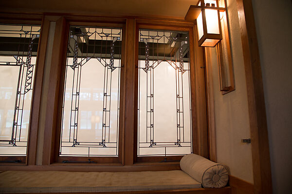Living Room from the Francis W. Little House: Windows and paneling, Frank Lloyd Wright (American, Richland Center, Wisconsin 1867–1959 Phoenix, Arizona), Oak, leaded glass, American