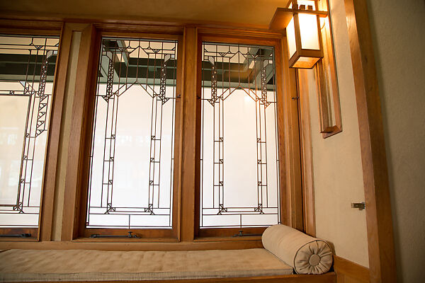 Living Room from the Francis W. Little House: Windows and paneling, Frank Lloyd Wright (American, Richland Center, Wisconsin 1867–1959 Phoenix, Arizona), Oak, leaded glass, American