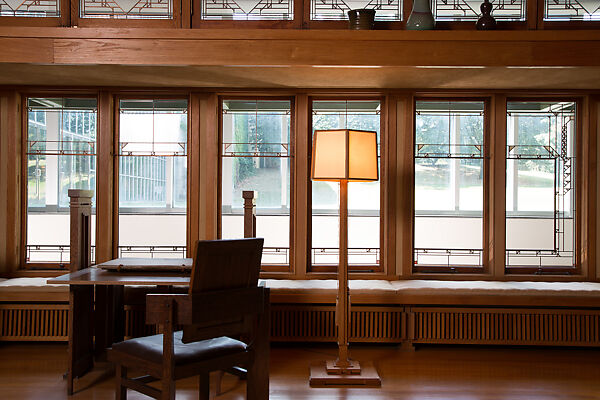 Living Room from the Francis W. Little House: Windows and paneling, Frank Lloyd Wright (American, Richland Center, Wisconsin 1867–1959 Phoenix, Arizona), Oak, leaded glass, American