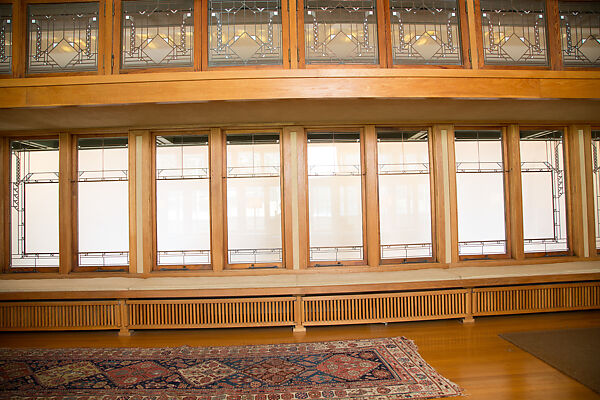 Living Room from the Francis W. Little House: Windows and paneling, Frank Lloyd Wright (American, Richland Center, Wisconsin 1867–1959 Phoenix, Arizona), Oak, leaded glass, American
