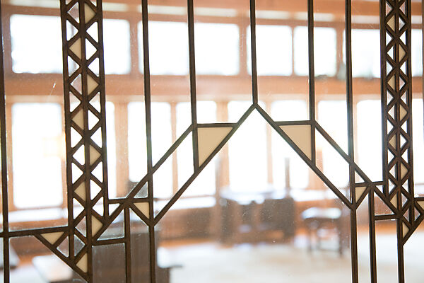 Living Room from the Francis W. Little House: Windows and paneling, Frank Lloyd Wright (American, Richland Center, Wisconsin 1867–1959 Phoenix, Arizona), Oak, leaded glass, American