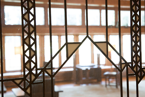 Living Room from the Francis W. Little House: Windows and paneling, Frank Lloyd Wright (American, Richland Center, Wisconsin 1867–1959 Phoenix, Arizona), Oak, leaded glass, American