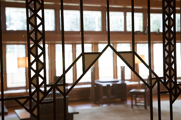 Living Room from the Francis W. Little House: Windows and paneling, Frank Lloyd Wright (American, Richland Center, Wisconsin 1867–1959 Phoenix, Arizona), Oak, leaded glass, American