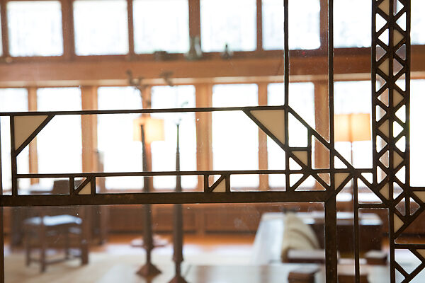 Living Room from the Francis W. Little House: Windows and paneling, Frank Lloyd Wright (American, Richland Center, Wisconsin 1867–1959 Phoenix, Arizona), Oak, leaded glass, American