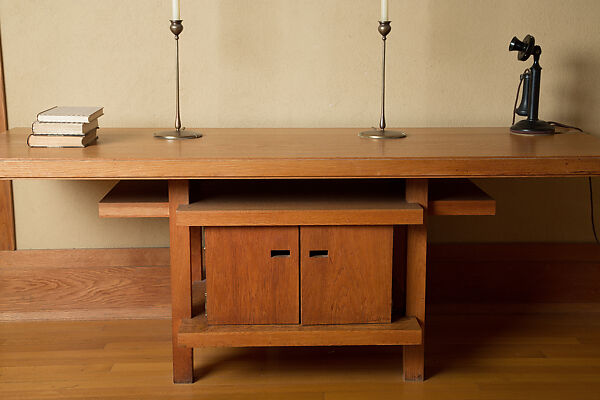 Living Room from the Francis W. Little House: Windows and paneling, Frank Lloyd Wright (American, Richland Center, Wisconsin 1867–1959 Phoenix, Arizona), Oak, leaded glass, American